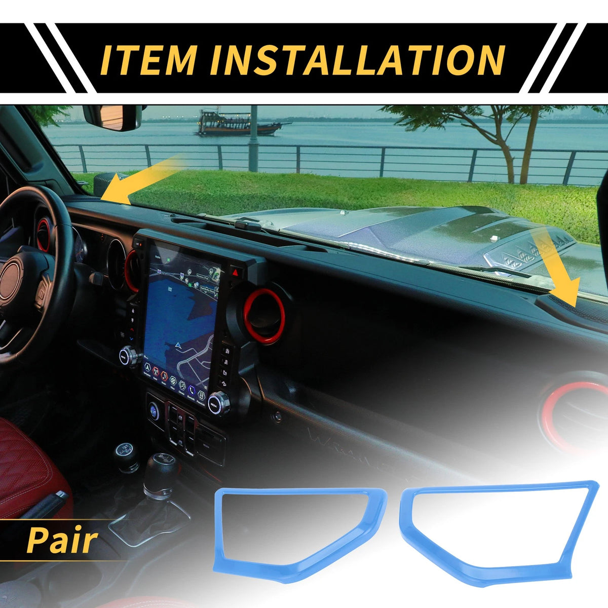 A Pillar Speaker Cover Trim  for Jeep Wrangler JL JLU (2018-2024) Light Blue