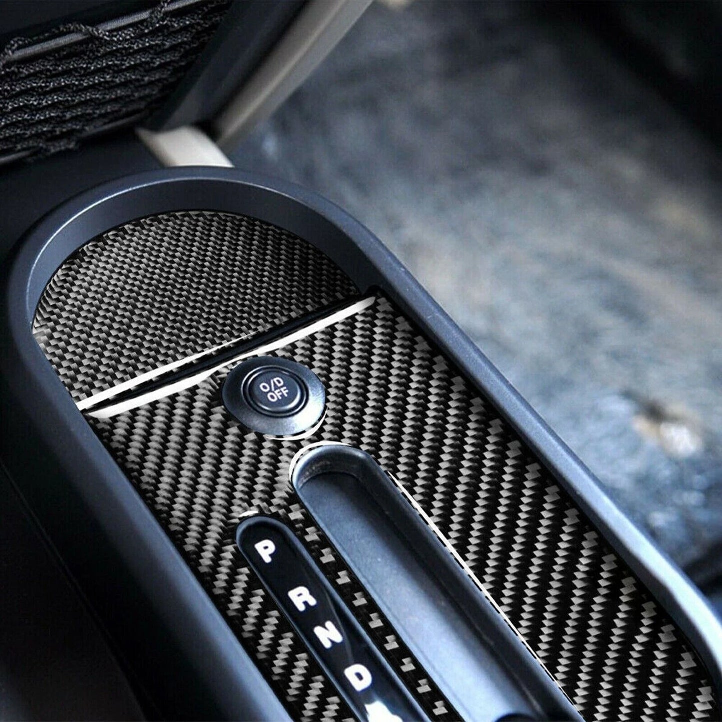 2 x Gear Shift Panel Covers for Jeep Wrangler JK (2007-2010) Carbon Fiber