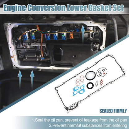 Gasket Set for GMC Cadilla Rubber Aluminum Silver Tone