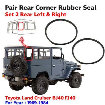 Window Seal Rubber Belt Rear Corner Fits 1969-84 Toyota Land Cruiser FJ40 BJ Van
