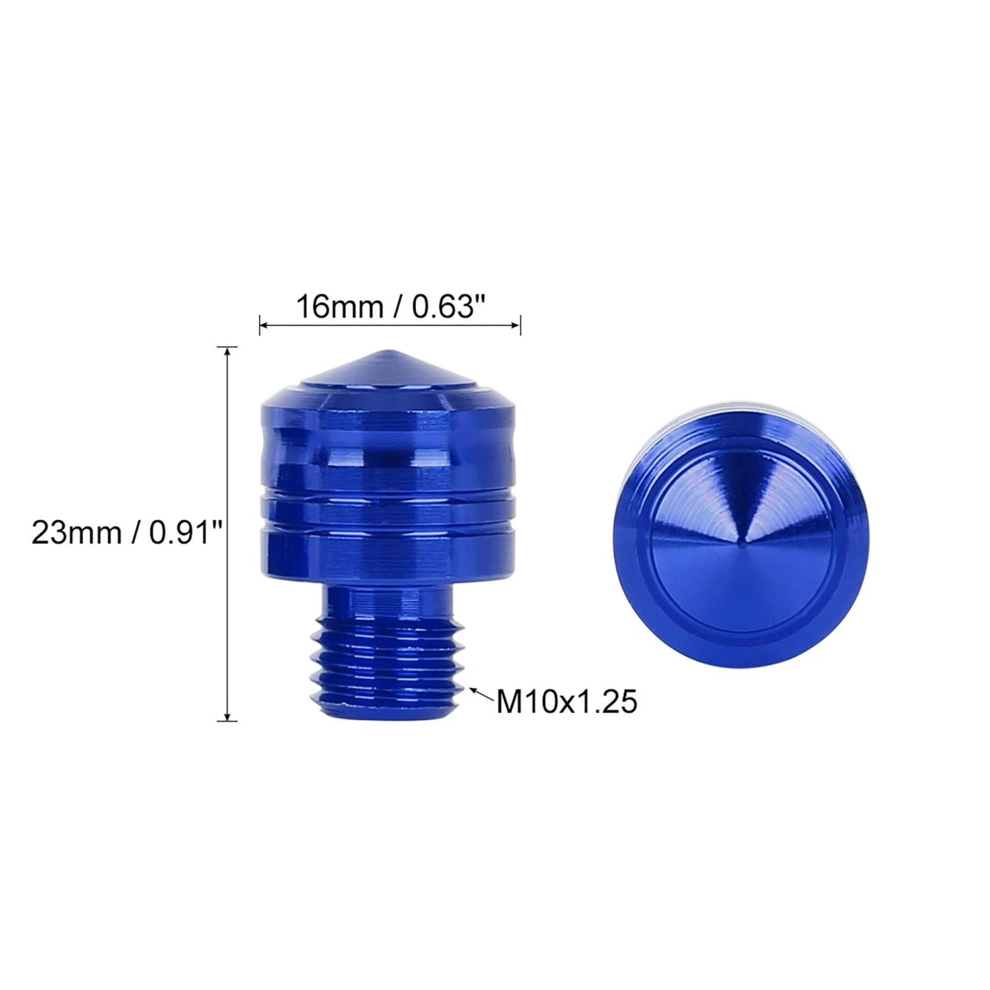 2pcs 10mm Blue Mirror Hole Plugs for Motorbike Motorcycle
