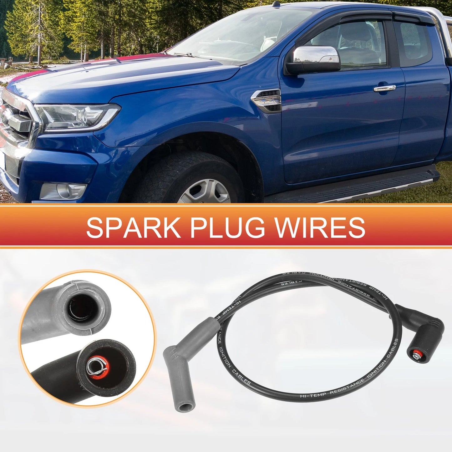 6 x Spark Plug Wire Ignition Coil Cables for Ford Ranger (2001-2003)