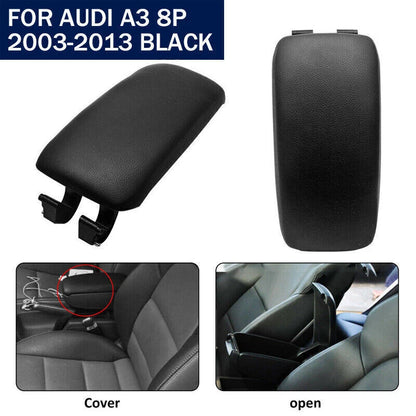 Black Front Center Console Armrest Lid Cover for Audi A3 2003-2012