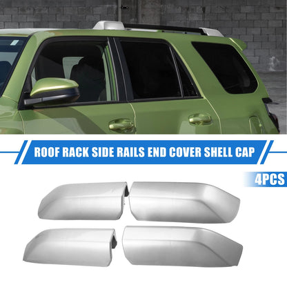 4 x Roof Rack Side Rail End Covers for Toyota 4Runner (2010-2022) Silver Tone