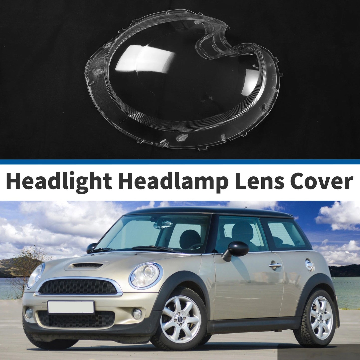 1 x Front Right Headlight Lens Cover for Mini Cooper R56 (2009-2013) Clear