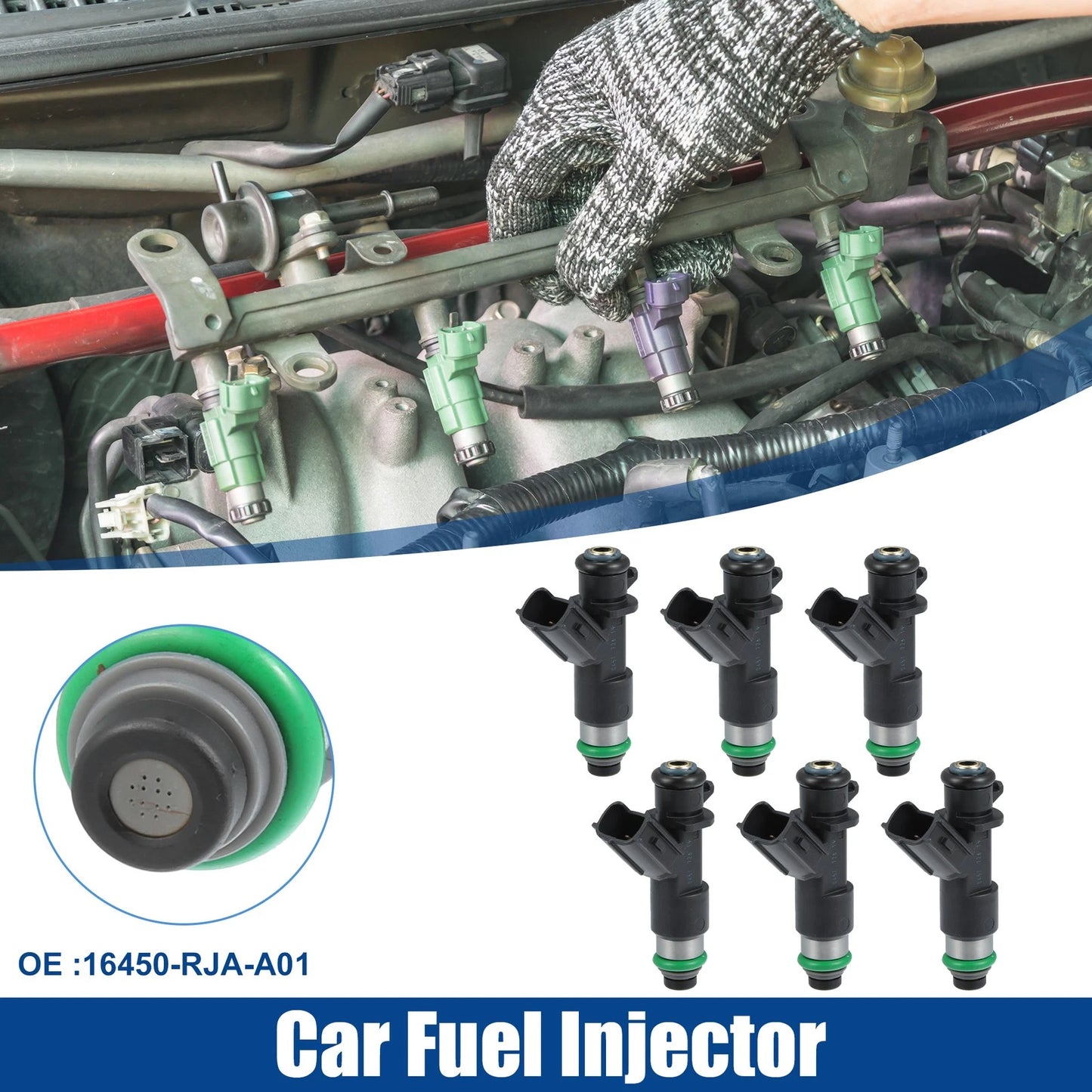 6 x Fuel Injector Nozzle Replacement for Honda Accord (2008-2017)