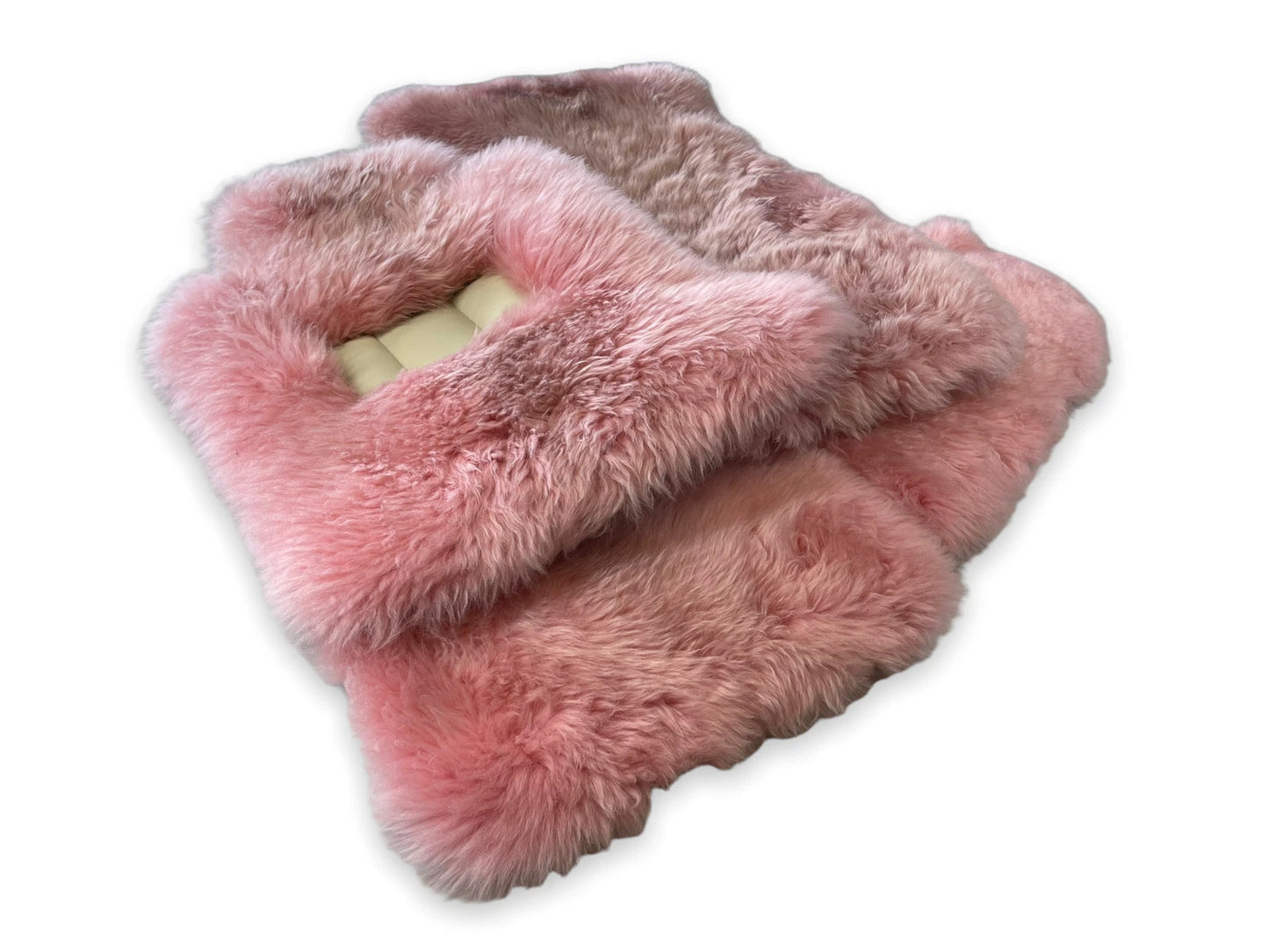 Pink Genuine Sheepskin Floor Mats for Rolls Royce Cullinan (2019-2022)