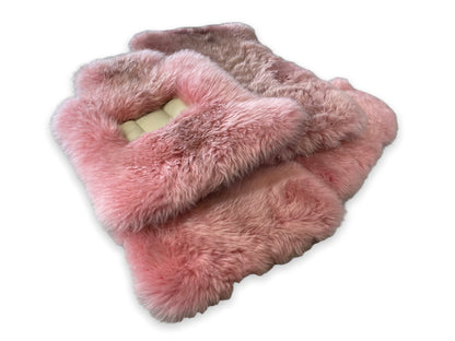 Pink Genuine Sheepskin Floor Mats for Rolls Royce Cullinan (2019-2022)