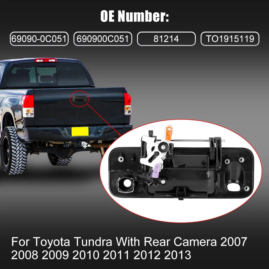 Tailgate Handle with Camera Hole for Toyota Tundra (2007-2013)
