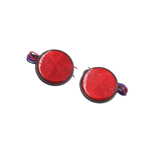 2 x Red LED Light Reflector for Motorcycle Rear Tail Brake Stop Lamp