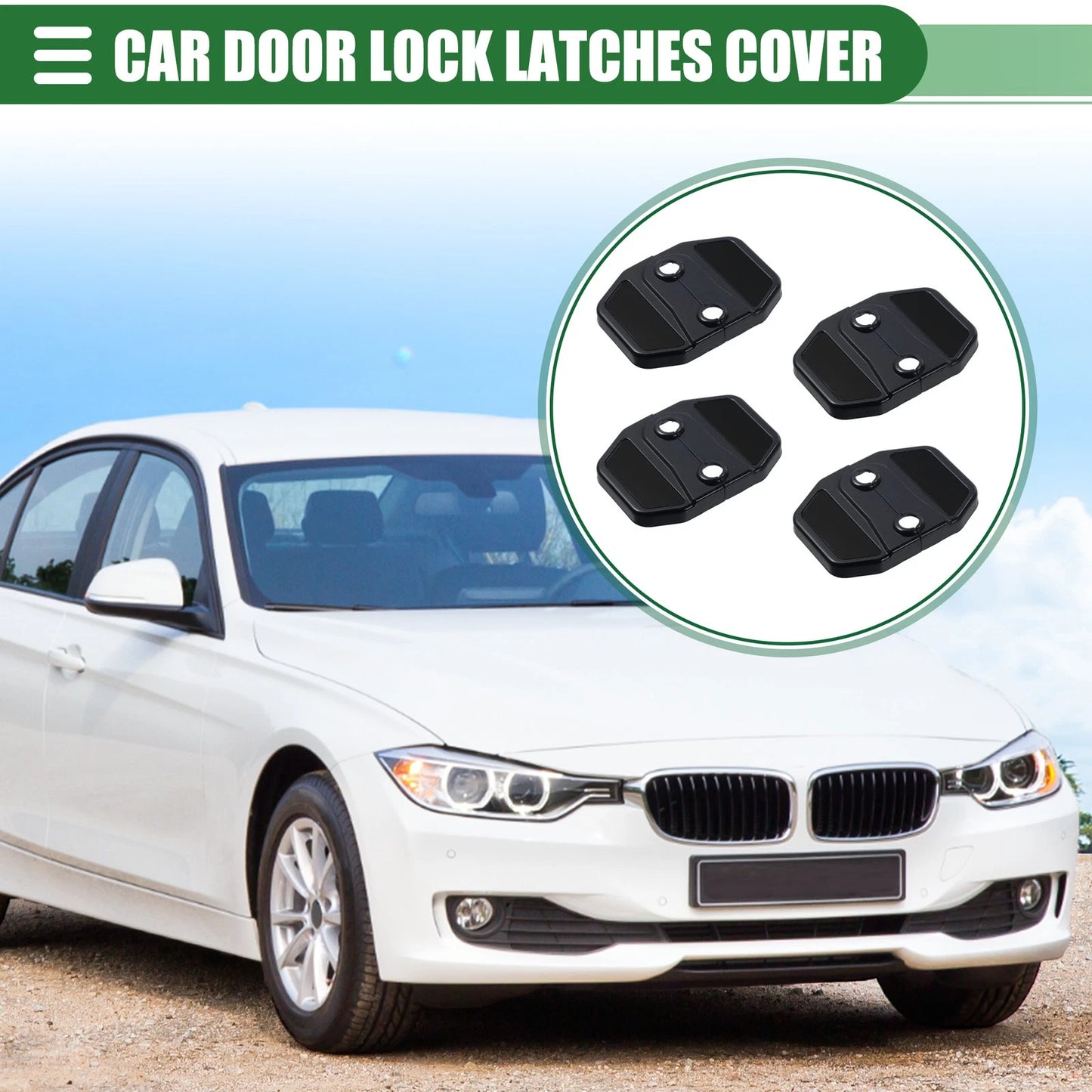 4 x Car Door Latch Lock Cover Protectors for BMW 1 Series 2 Series (2012-2020)