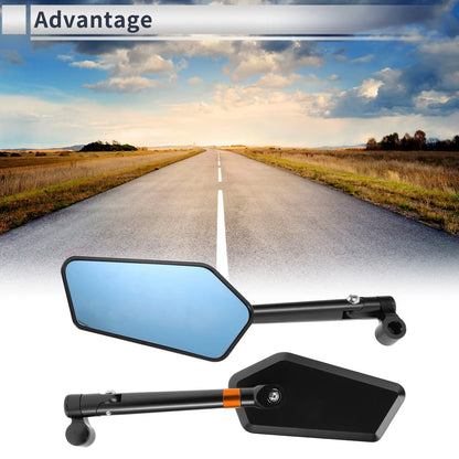 M8/M10 Rear View Mirror Handlebar Mirror Black Aluminum Alloy for Motorcycle