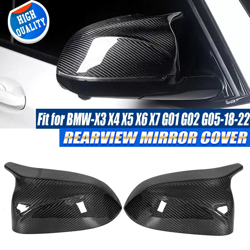 Carbon Fiber Mirror Covers for BMW X3 X4 X5 G01 G02 G05 (2018-2024)