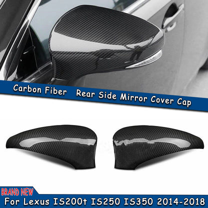 Carbon Fiber Mirror Cover Caps for Lexus IS200t IS250 IS350 (2013-2019)