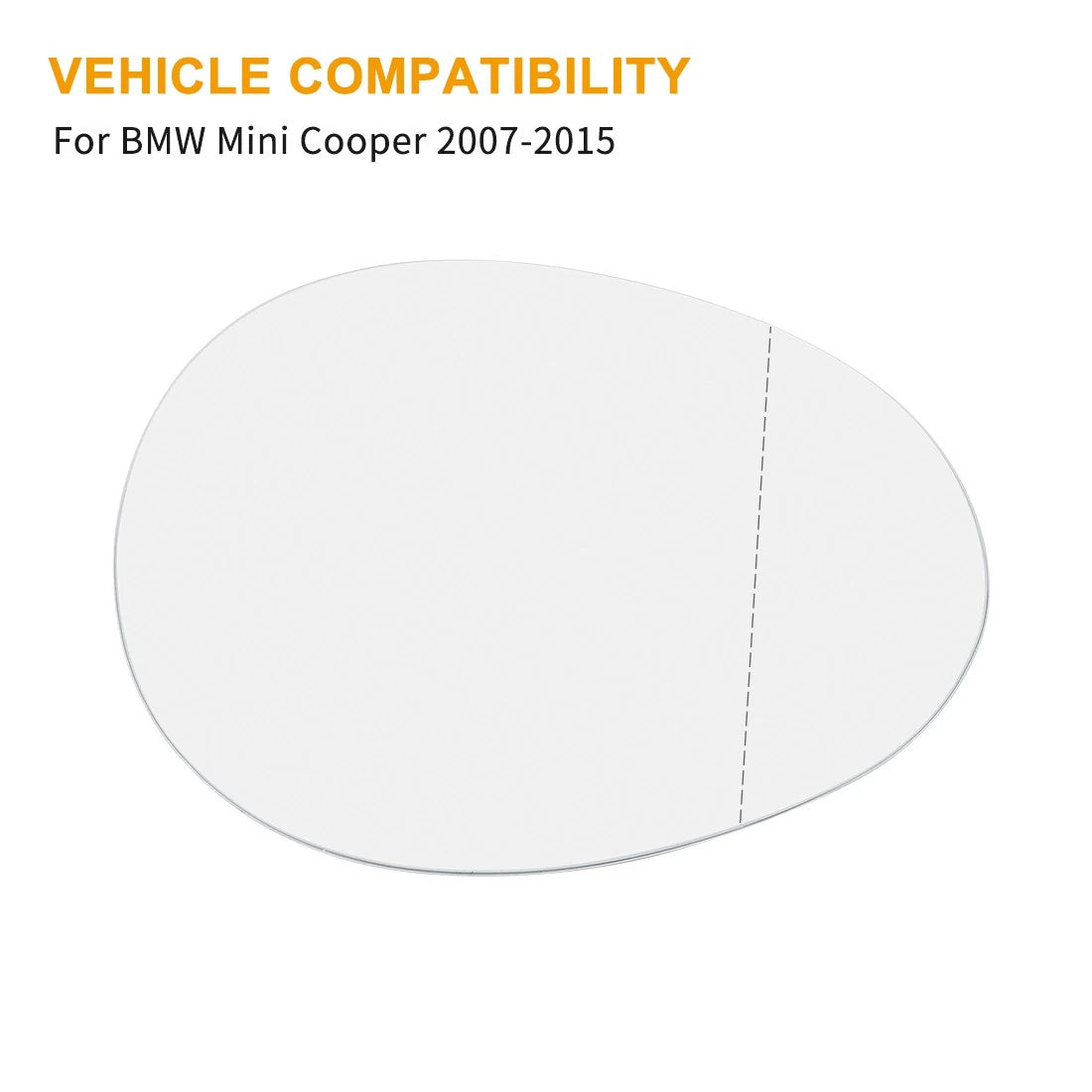 RH Mirror Glass w/ Adhesive for BMW Mini Cooper (2007-2015)