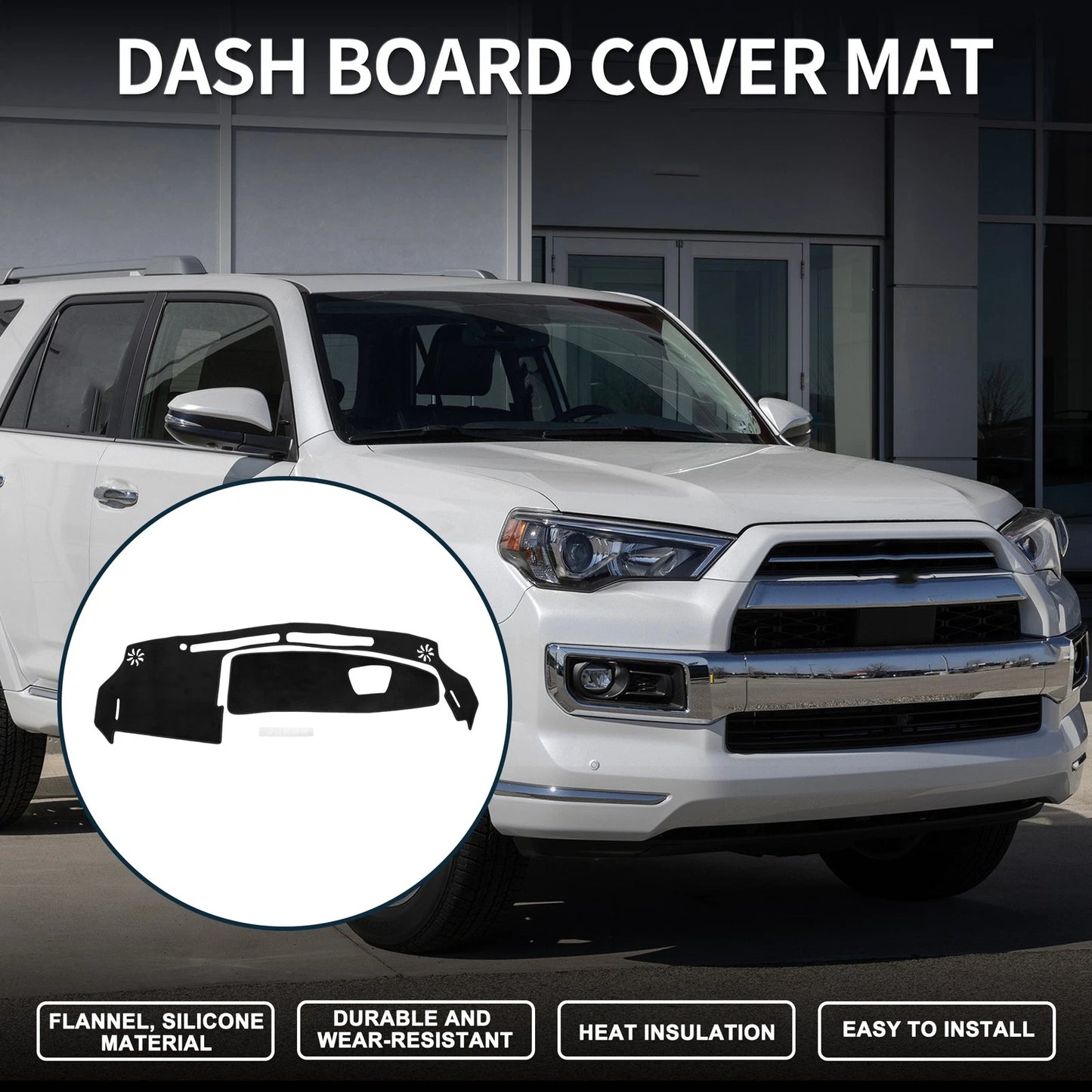 Dashboard Cover Mat for Suzuki WagonR MH35S/55S (2012-2022) Black 1 Set