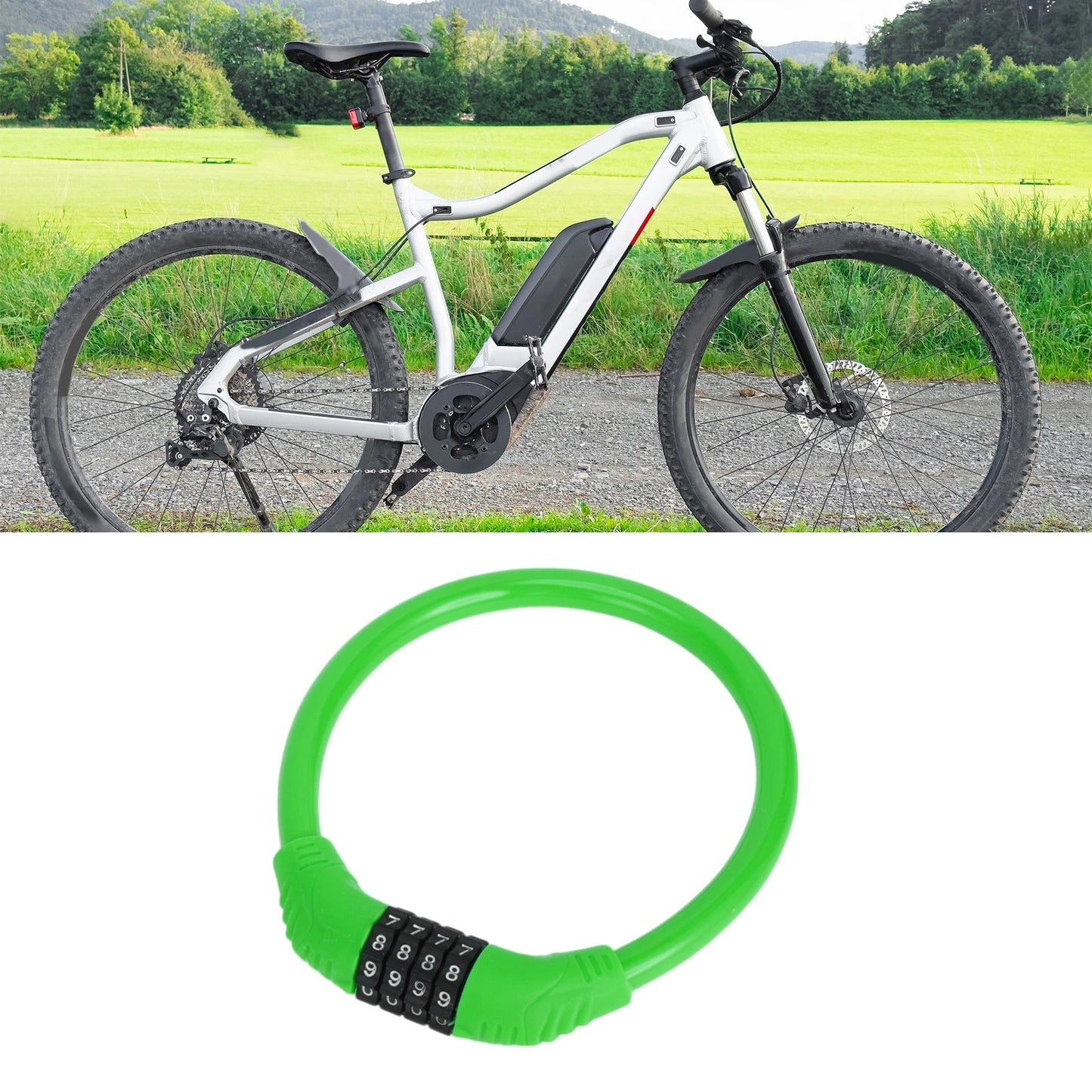 Anti-Theft 4-Digit Mini Bicycle Lock Ring - Green