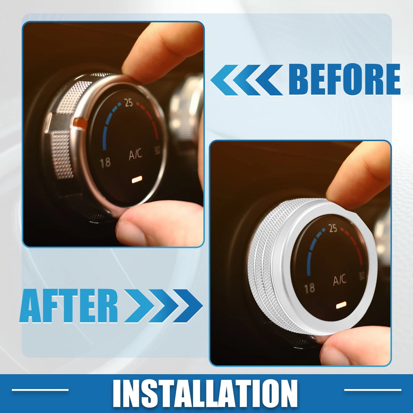 3 x Decals Car AC Radio Switch Knob Cover for Dodge Durango (2014-2020)
