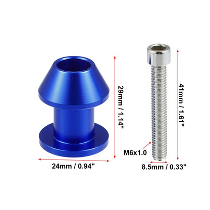 1 Pair 6mm M6x1.0 Blue Swing Arm Spools Sliders Stand for Yamaha