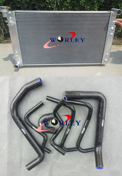 Aluminum Radiator + Black Silicone Hose for Holden Commodore VT VX V6 97-02