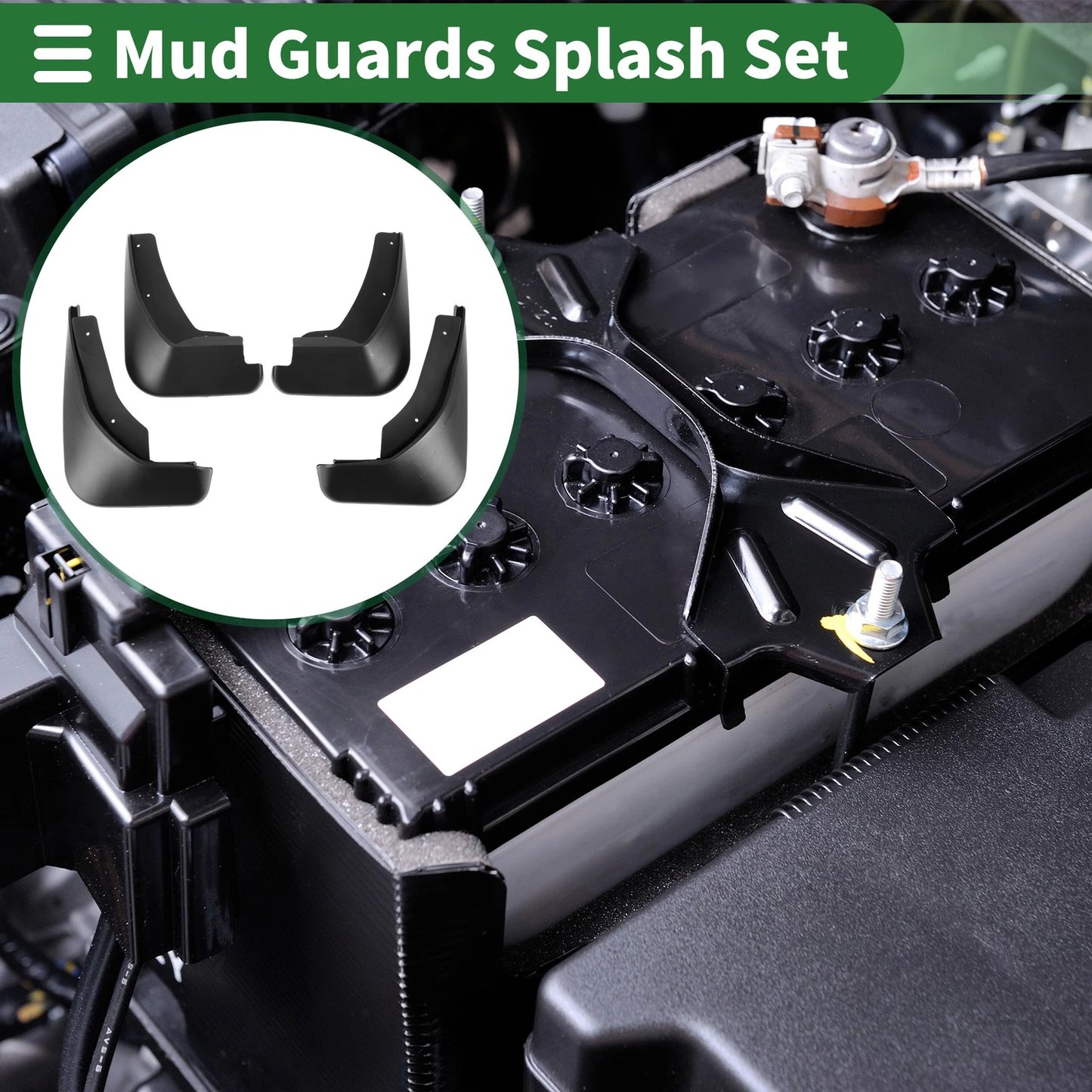 Mud Flaps Splash Guards for Ford Fiesta Hatchback (2009-2012) with Mounts