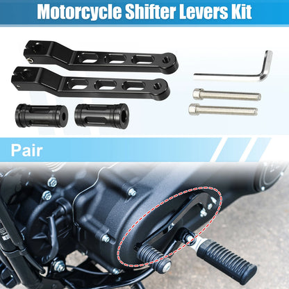 Pair Heel Toe Gear Shift Lever Kit for Harley-Davidson Black