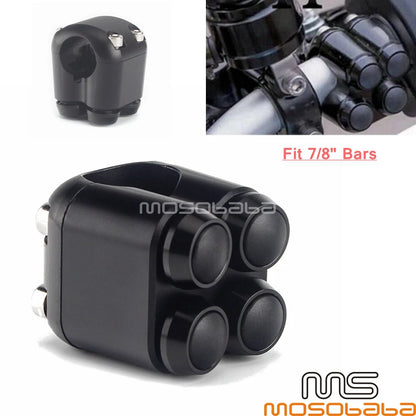 4-Button Turn Signal Momentary Switch for Harley Motorcycle 7/8'' Handlebar