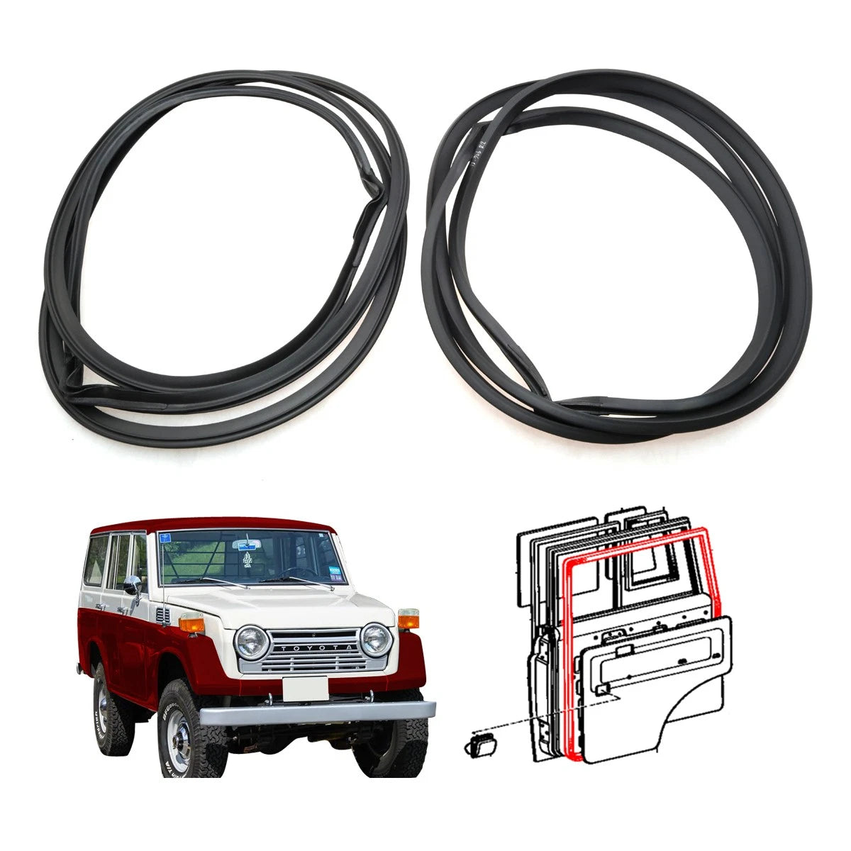 Rear Door Weatherstrip Seal for Toyota Land Cruiser FJ55 FJ56 1975-1980