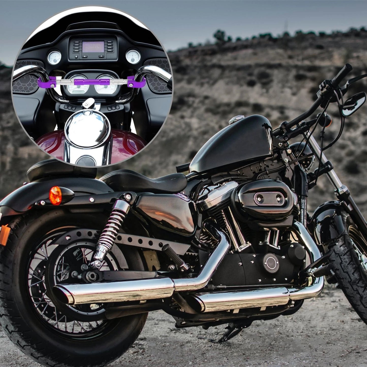 Balance Bar 22mm Purple Crossbar Handlebar for Motorcycle