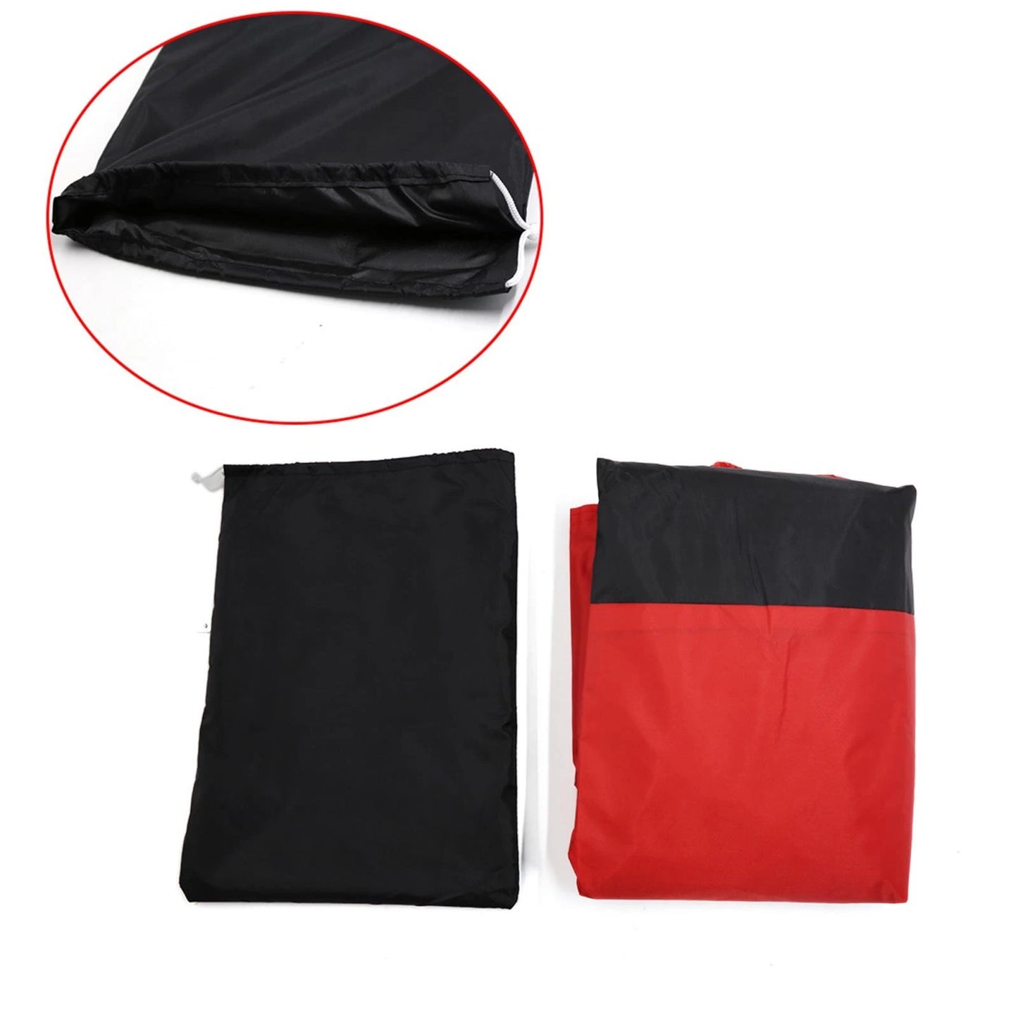 XL 190T Rain Dust Motorcycle Cover Black+Red Outdoor Waterproof UV Protector