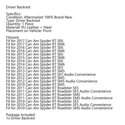 Adjustable Driver Backrest for Can Am Spyder RT SE6 SM6 SE5 (2008-2017)
