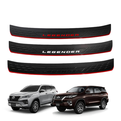 Red Rear Bumper Step Door Scuff Plate for Toyota Fortuner (2015-2022)