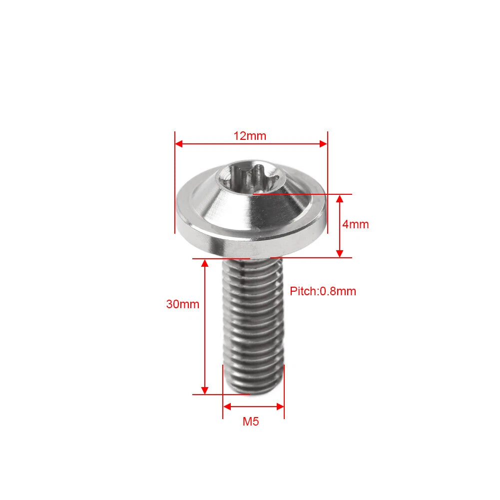 6pcs M5x30mm Blue Titanium Alloy Torx Head Bolts for Bike Motor