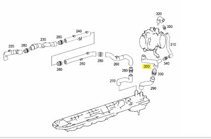 Engine Coolant Crankcase Breather Hose for Mercedes W220 C215 S600 (2000-2006)