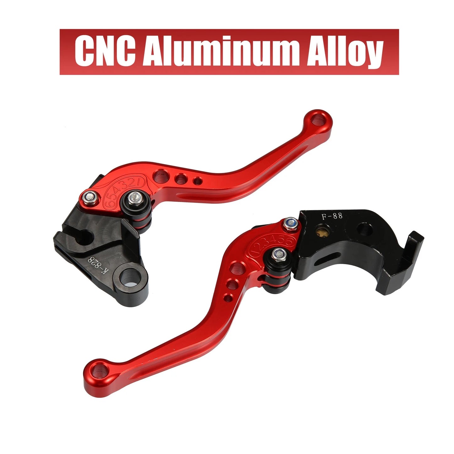 2 x Brake Clutch Levers Adjustable Folding CNC for Kawasaki Red