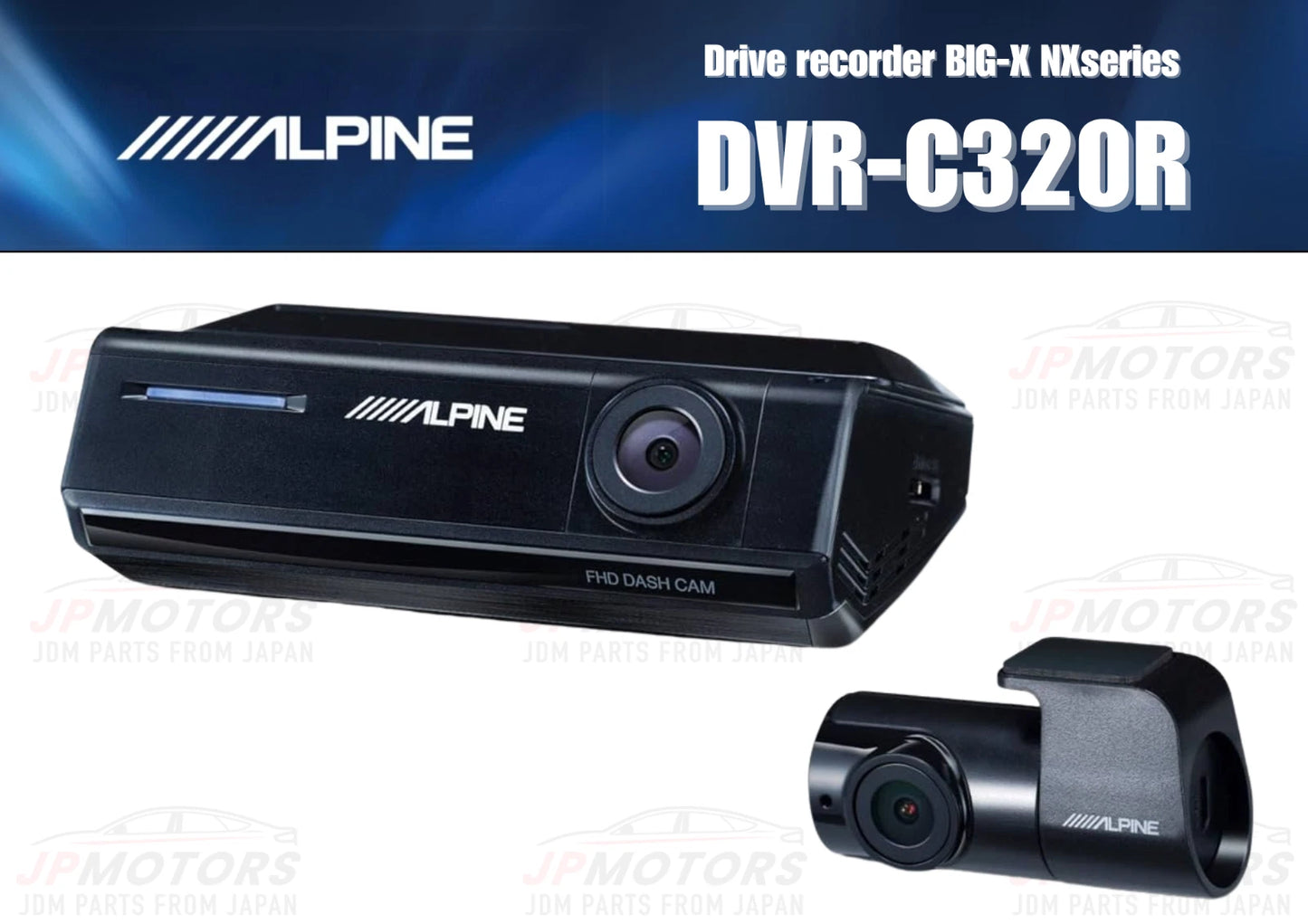 DVR-C320R Dash Camera for ALPINE WiFi GPS 1080p Front & Rear