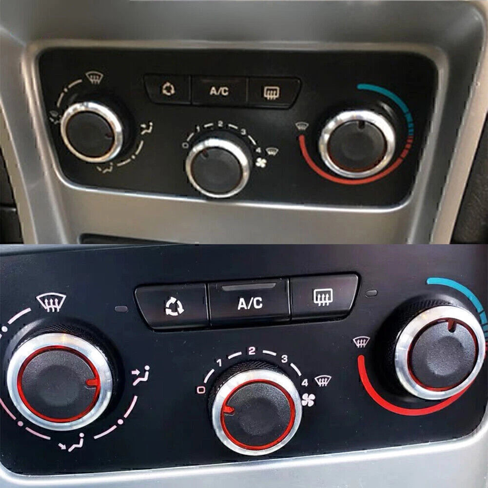 3 x ABS Switch Knob Heater Buttons A/C Covers for Peugeot 206 207 C2 (2000-2010)