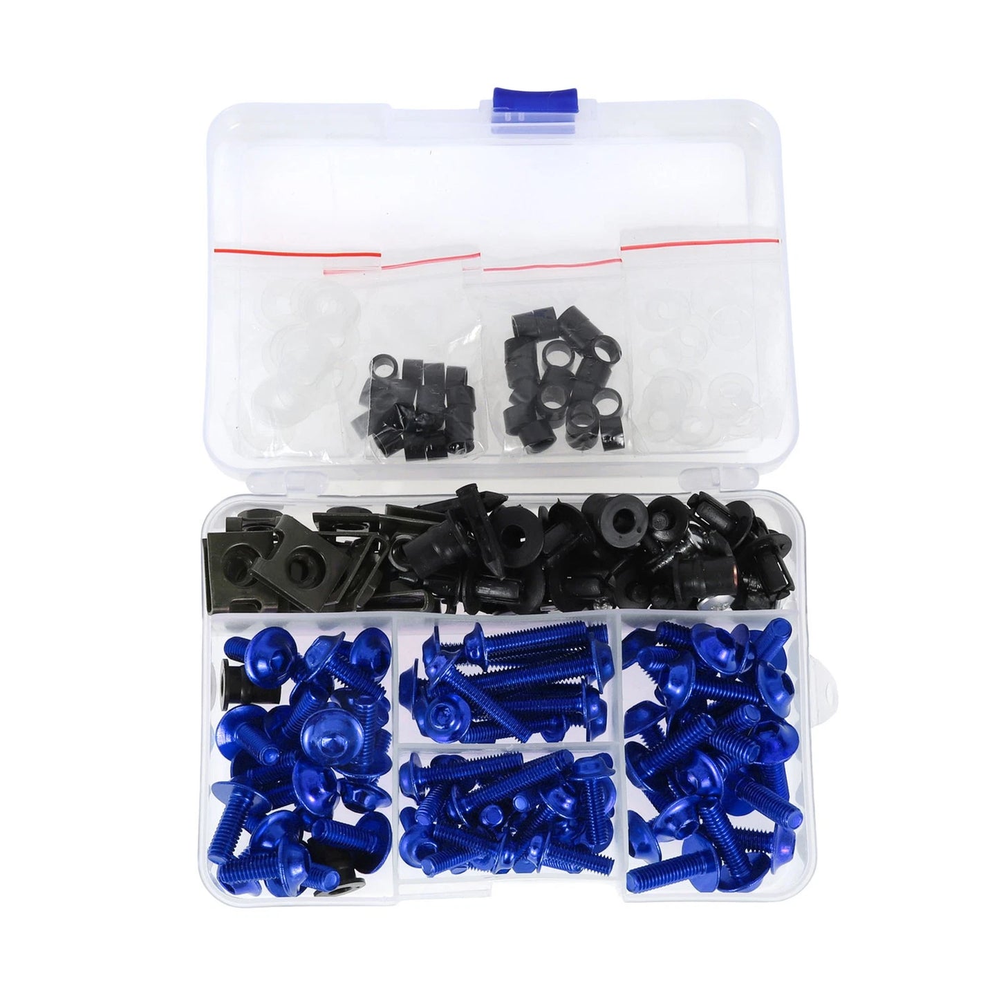 Windshield Bolts Stainless Steel Rubber Blue for Kawasaki Yamaha Suzuki