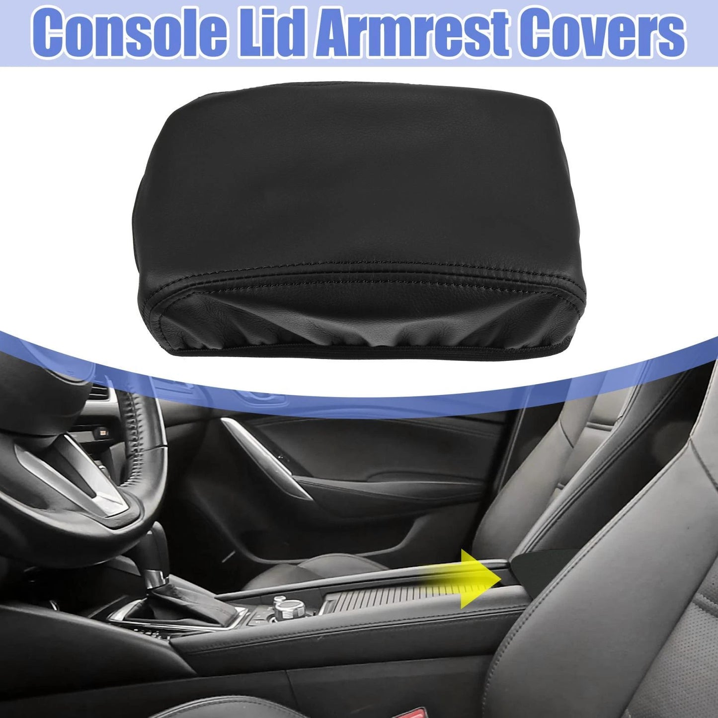 Black Armrest Protector Cover for Mazda 6 (2014-2018)
