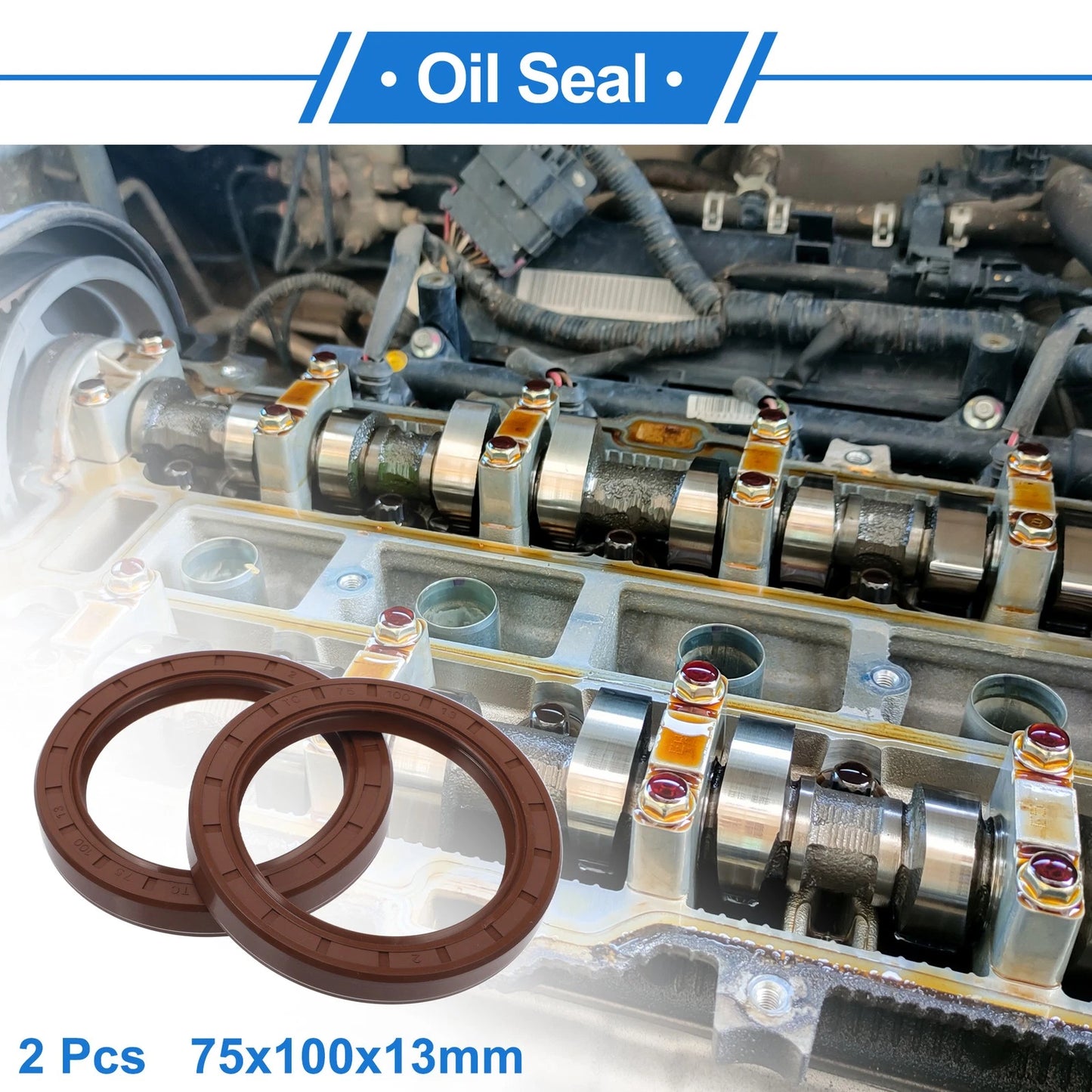 Oil Seal 75x100x13mm Brown 2 x for Make Model