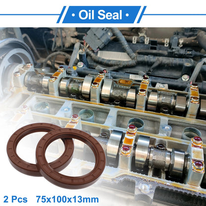 Oil Seal 75x100x13mm Brown 2 x for Make Model