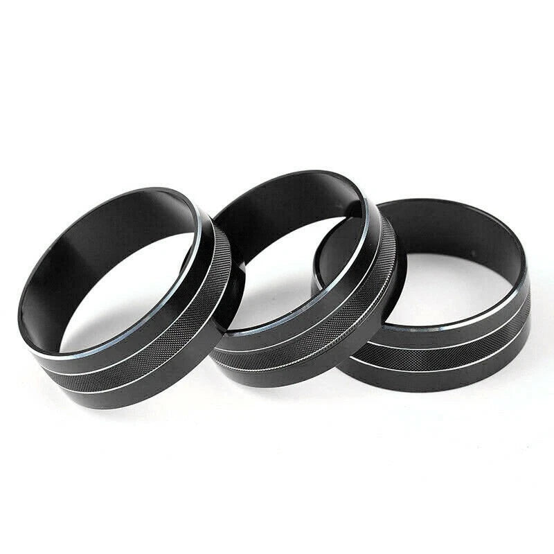 3 x Black Air Condition Switch Knob Trim Rings for Jeep Wrangler (2011-2017)