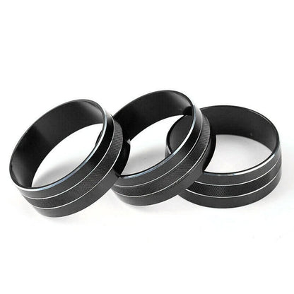 3 x Black Air Condition Switch Knob Trim Rings for Jeep Wrangler (2011-2017)