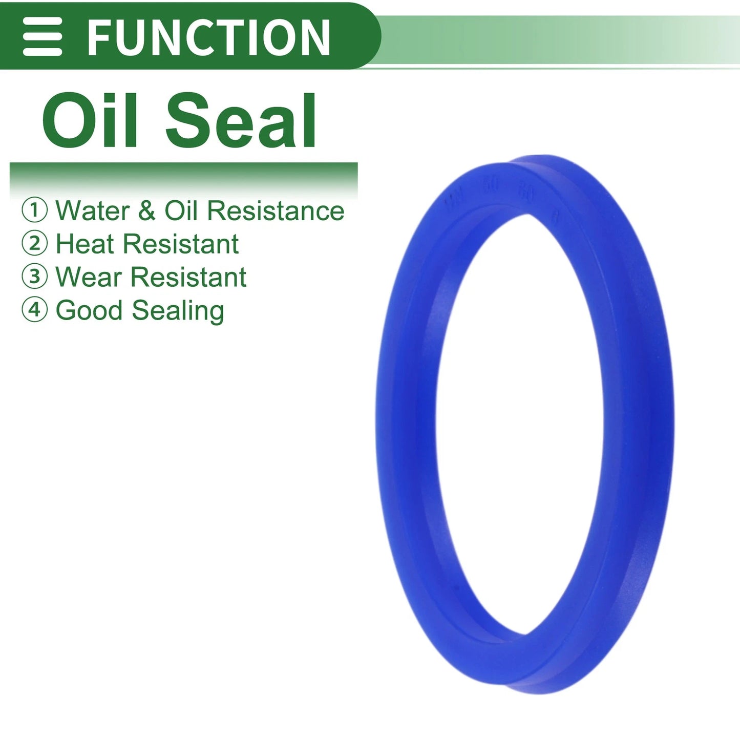 Oil Seal Rotary Shaft Seal TPU 50x60x6mm High Pressure Blue 5 Pcs