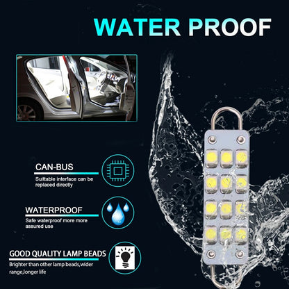 10pcs LED 12SMD 44mm Dome Light Bulbs for Universal Cars