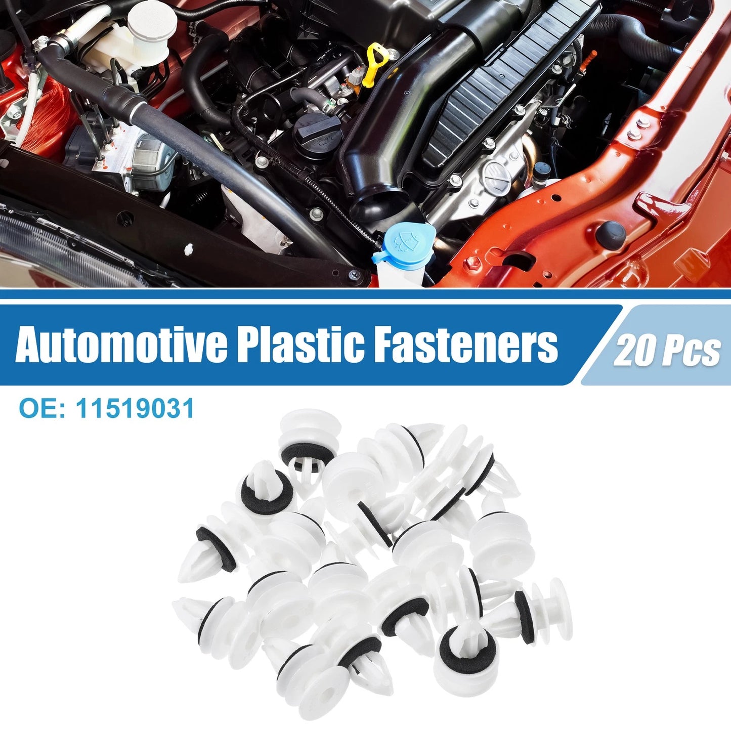 20 Pcs Door Panel Clips for Chevrolet Plastic White