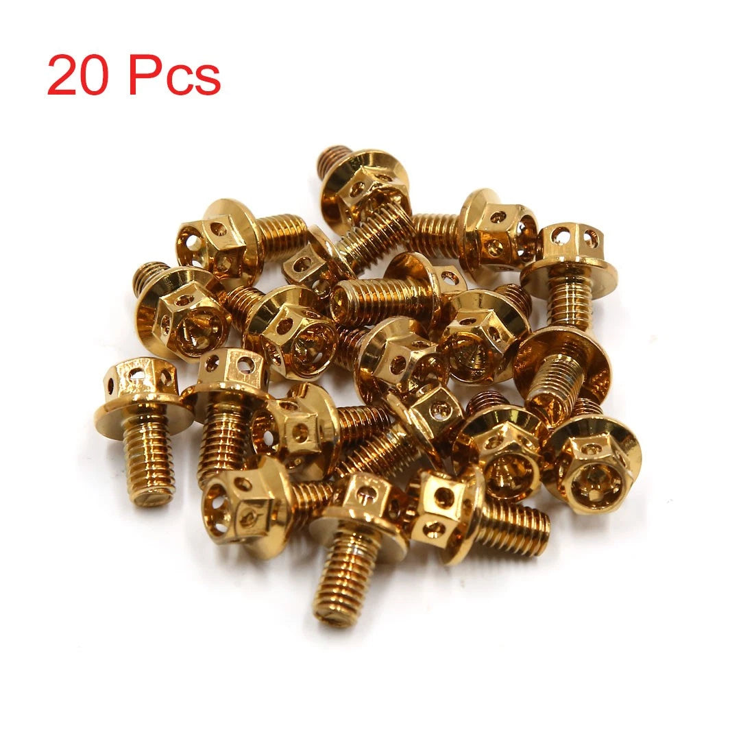 Bolts / 20Pcs M6x10mm / Gold Ti Alloy Motorcycle Bolts for MakeModel