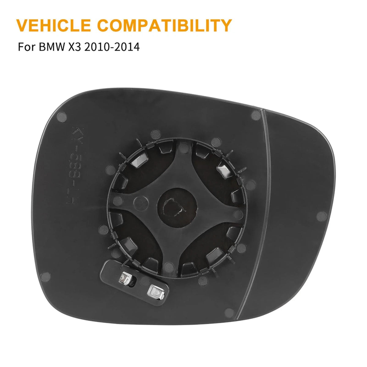Driver Side Mirror Glass Heated with Backing Plate LH for BMW X3 (2011-2014)