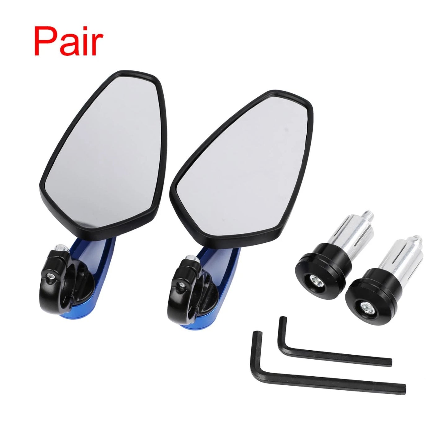 2 x 7/8" Bar End Side Rearview Mirrors for Universal Motorcycle
