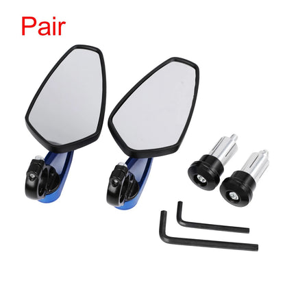 2 x 7/8" Bar End Side Rearview Mirrors for Universal Motorcycle